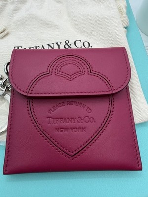 Tiffany & Co Return to Tiffany Fuchsia Keychain Leather Pouch coin