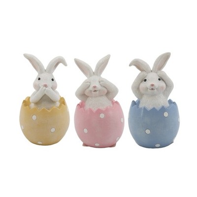 Decorative Easters Bunnys Resins Eggshells Rabbit Ornaments for Home Styling