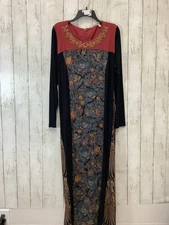 Spot Surrounding Long Sleeve Maxi Dress Large 1217-55