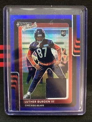 2025 Panini Optic - Luther Burden DTBH-LBN Donruss Threads Blue Hyper Prizm (RC)