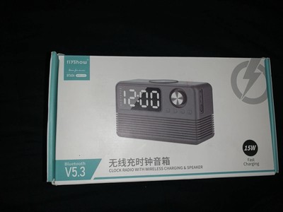 Flyshow BT606 Clock Radio With Wireless Charging & built-in Bluetooth speaker