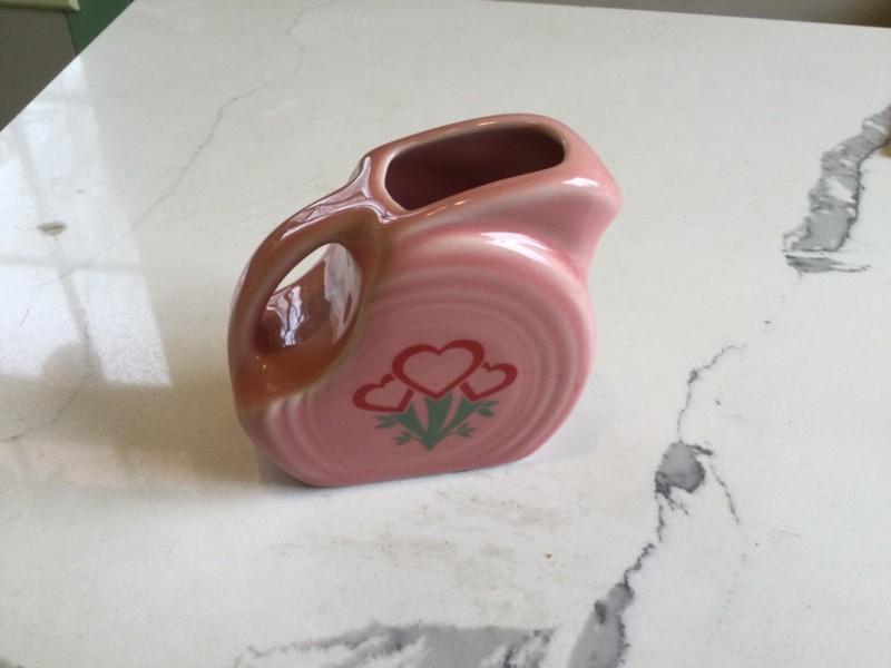 fiesta peony with red hearts mini disk pitcher-HLCCA exclusive 2023