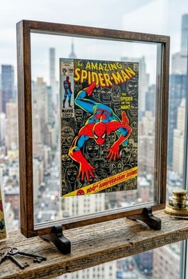 Comic Book Archival Display Case 13''W × 15''L × 1''D | Dual Glass Panels