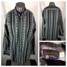 Panhandle Slim Western Aztec Shirt Mens Medium Button Up Southwestern Vintage