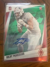 Colby Parkinson 2020 Chronicles Draft Picks Phoenix Green AUTO RC SSP #'d 5/5