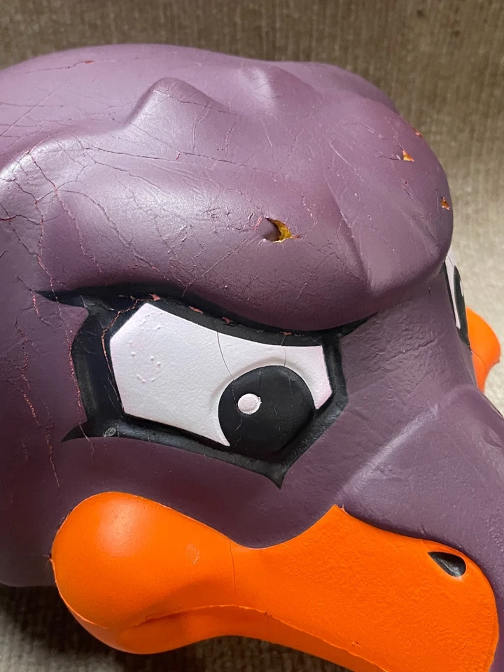 Virginia Tech Hokies Mascot Hat Foam Bird Head Hokiehead Starter Foamheads FLAWS - Image 3 of 4