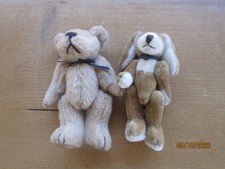 Lot of 2 Boyd Bears T.F. Wuzzies Dog Bear 3" Tall