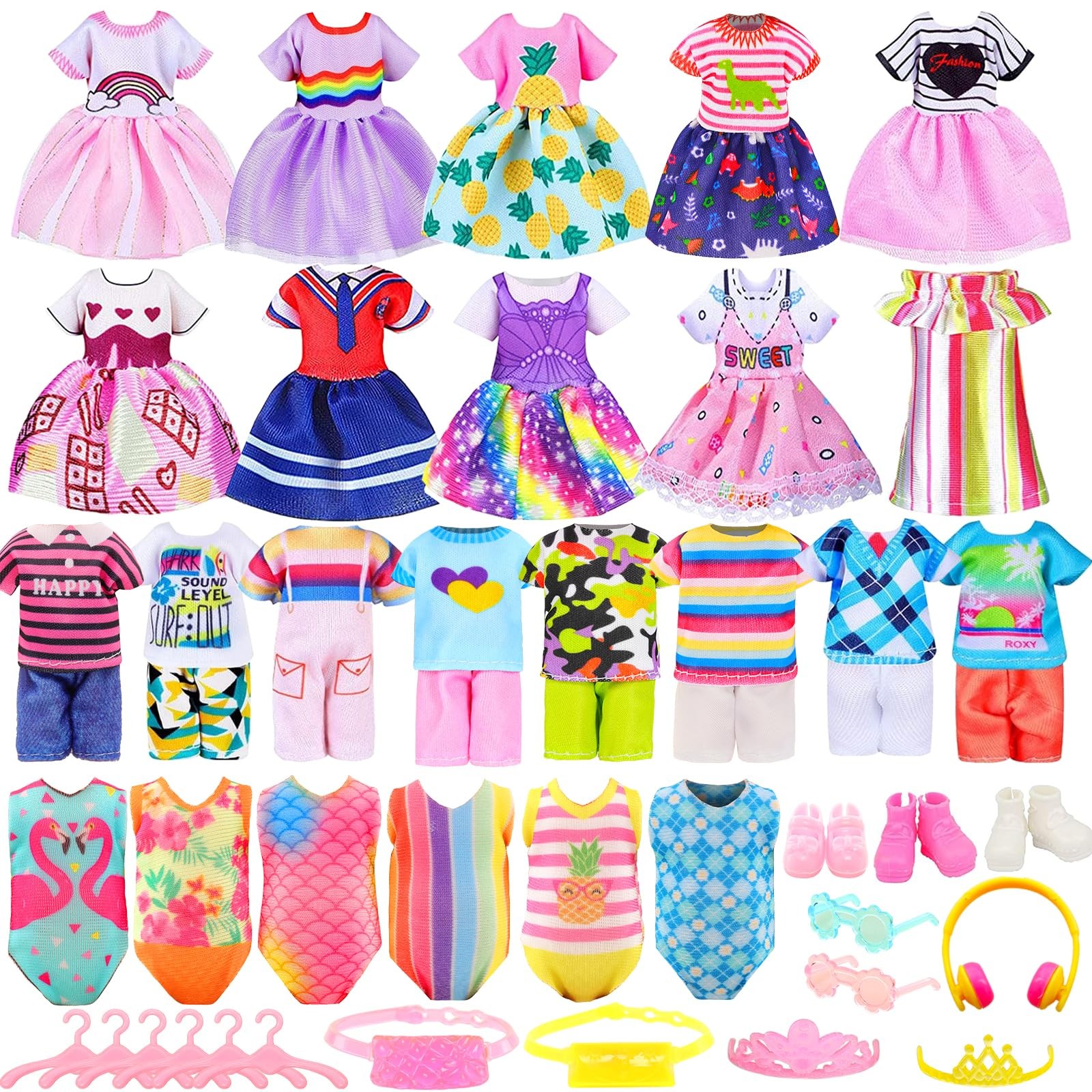 30 Pcs Chelsea Doll Clothes and Accessories Include 4 Tops 4 Pants for Boy Doll