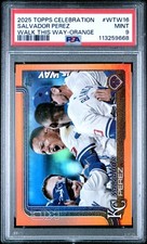 2025 TOPPS MEGA CELEBRATION BOX WALK THIS WAY ORANGE SALVADOR PEREZ 11/25 PSA 9