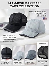 Breathable Summer Baseball Cap Quick-Dry Mesh Sun Hat for Men Women