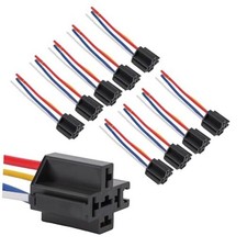 10 Pack Style 12AWG Relay Socket, 12V DC 4-PIN SPDT, Interlocking Relay Socket