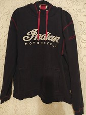 Mens Black Indian Motorcycles Hoodie Heavy Weight 2XL