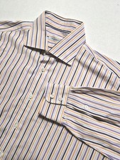 Burberry London Striped Button-Up Shirt Cotton Made In USA Size Large 16.5