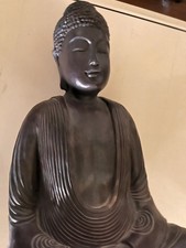 Meditating Buddha statue dark brown made in China