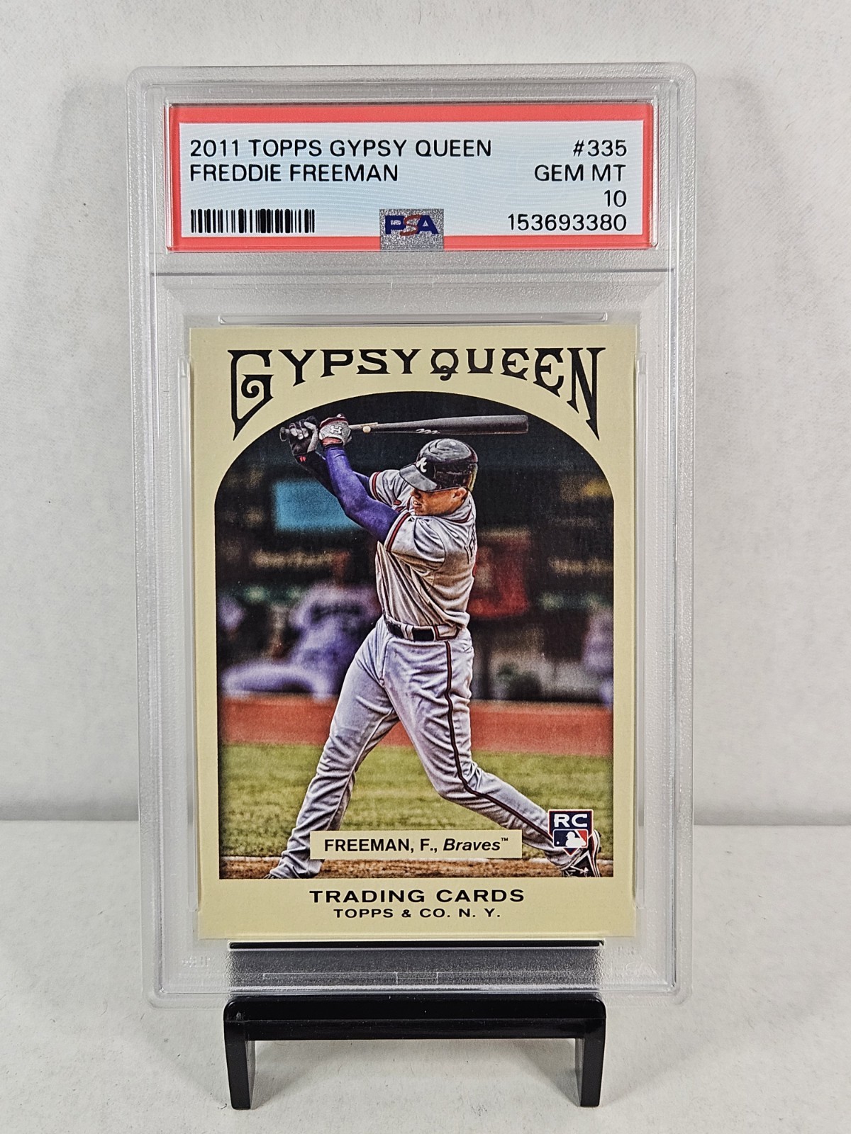 2011 Topps Gypsy Queen #335 Freddie Freeman RC PSA Gem 10 Dodger Braves Low POP view 1