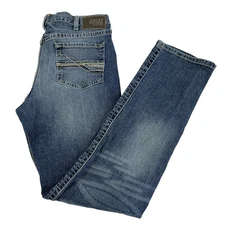 Mens Ariat M4 Relaxed Straight Leg Jeans Size 36x36 Denim Distressed