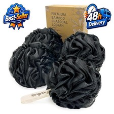 Spongentle Shower Loofah Bath Sponge - Exfoliating Body Scrubber 4 Pack