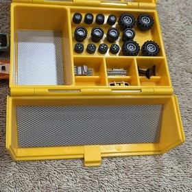 Vintage Galoob Micro Machines Speed Shop 1990 Yellow Tool Box Pit Kit W/ Parts