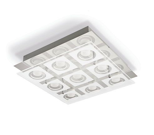 POLYGON CHROME CEILING LIGHT NT LED 9X5W WW 2700K 3951711P1