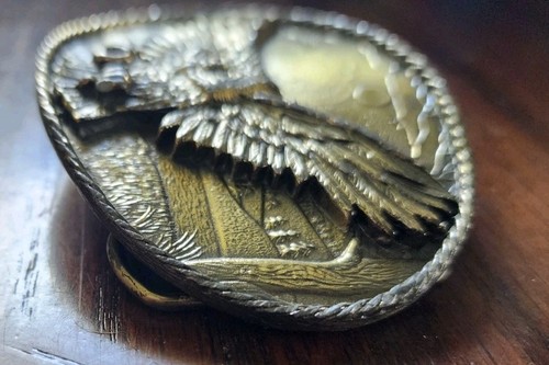 The Great American Buckle Co. Brass Owl in Flight Serial #487 Made In USA - Picture 13 of 16