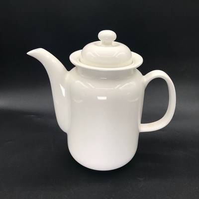 MCM Arabia Of Finland Arctica White Porcelain Coffee Pot w/ Lid 6 Cup - Nice!