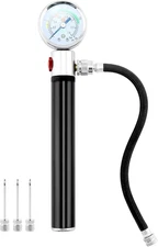Sports Ball Air Pump with Gauge Hand Pump for Balls and Bike Tires Black