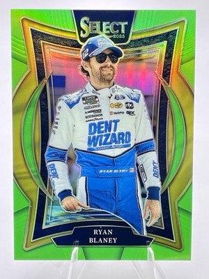 2025 Panini Select NASCAR Ryan Blaney Grandstand Neon Green Prizm #60/75