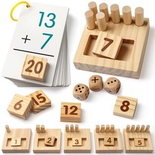 Wooden Counting Peg Boards - Montessori Math Manipulatives for Kindergarten L...