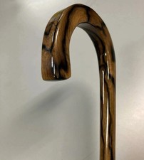 Wooden hand carved crook walking stick for men women walking cane handmade