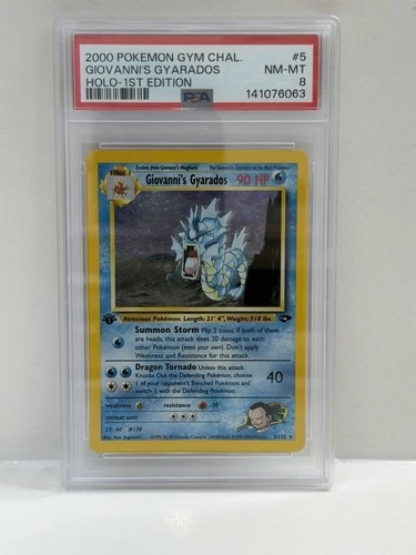 2000 POKEMON GYM CHALLENGE HOLO 1ST EDITION GIOVANNI'S GYARADOS 5 PSA 8