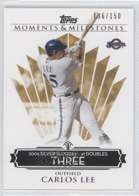 2008 Moments & Milestones /150 Carlos Lee (2005 Silver Slugger 41 Doubles) 0e3