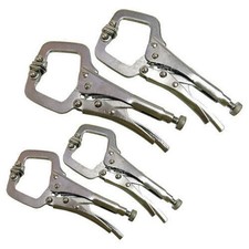 4PC 4" & 6" MINI ADJUSTABLE C CLAMPS LOCKING MOLE GRIP C-CLAMP WELDING PLIERS