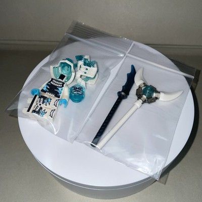 New Lego Ninjago Ice Emperor Zane Minifigure with Naginata 70678