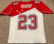 BLAINE BISHOP Signed Autographed Auto Tennessee Titans Oiler Pro Bowl Jersey BAS