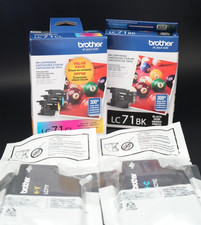 6x New 2027 Genuine Brother LC71 Black Color Ink Cartridges MFC-J280W, MFC-J425W