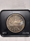 1972 Canada Silver Dollar 1$ .500 Amazing Toning BU GOP W/Box