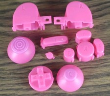 Nintendo Gamecube GCN Color Pink Full Kit Buttons Replacements OEM Authenic Rare