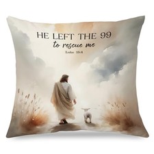 He Left The 99 to Rescue Me Christian Pillow He Left the 99 Pillow Covers