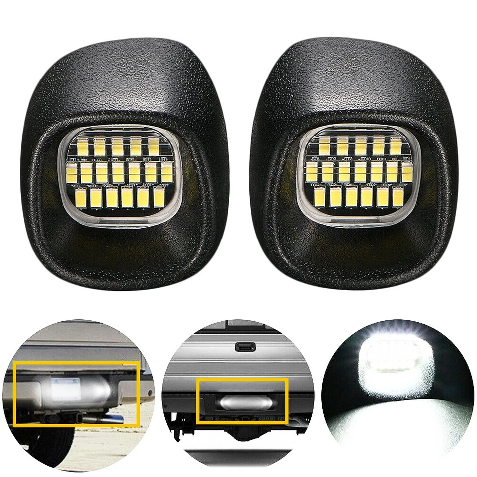 For Chevrolet S10 Blazer GMC Sonoma Jimmy LED License Plate Lights Clear Lamp 2x - Image 2 of 4