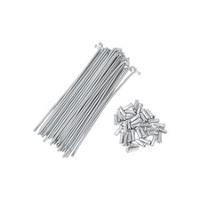 Jeu de 36 rayons de vélo 13G, dia 130 mm, en acier galvanisé argenté (45 mm).