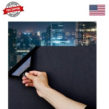 Static Cling Total Blackout Window Film 100 UV Blocking Window Darkening Fil...