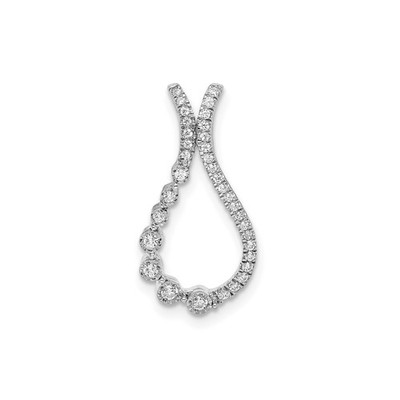 14k Weißgold Diamant Träne Anhänger offene Schleife Halskette für Frauen formell