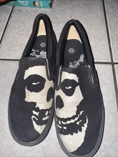 Misfits Vision Street Wear 5.5 Rare Slip Ons Y2K Shoes Skate Band Skull Black
