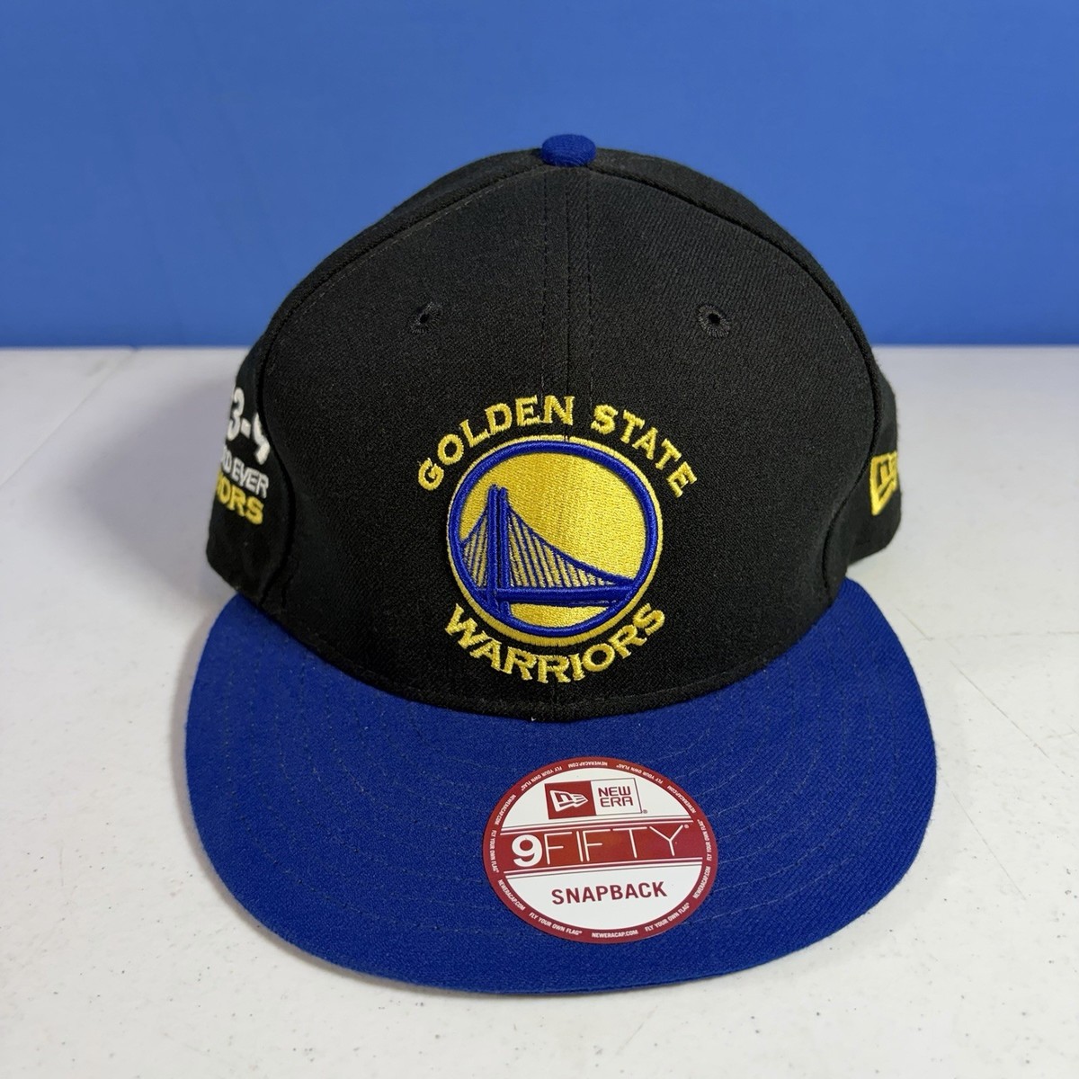 【NEWERA】NBA【GS Warriors】73勝達成PINバッチ付Cap Golden State Warriors 73-9 Best Record NBA Championship New Era