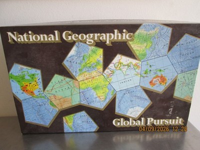 National Geographic Global Pursuit Board Game 1987 World Map Complete