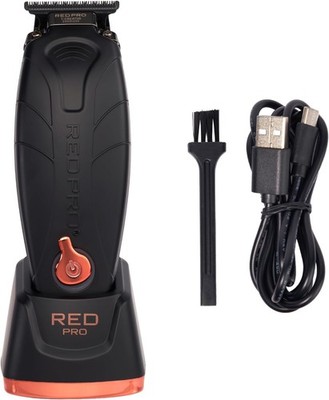 Cordless Hair Trimmer RED Pro Zero Gapped DLC Blade Black