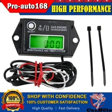Digital Tachometer Tach Hour Meter Max RPM Motor Engine Waterproof For Go Kart