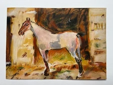 Toulouse Lautrec (Handmade) Drawing On old Paper Signed & Stamped Mixed Media