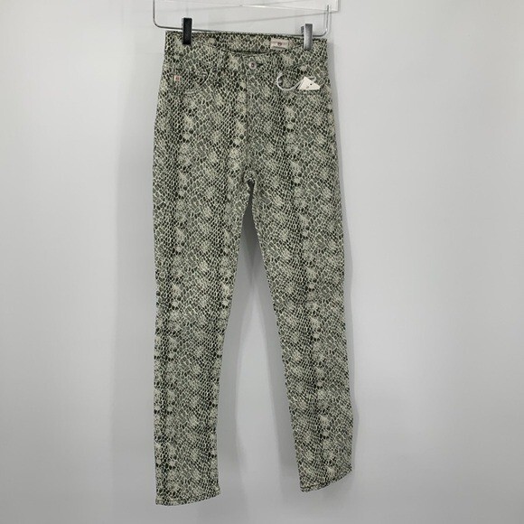 AG Adriano Goldschmied Mari jeans denim snake print hi rise straight leg new 24 thumbnail 2