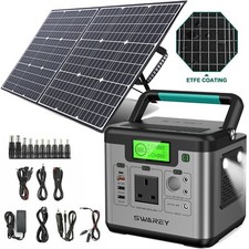 Generatore di Energia Solare 500W 518Wh Centrale MAX-1000W con Pannello Solare 100W